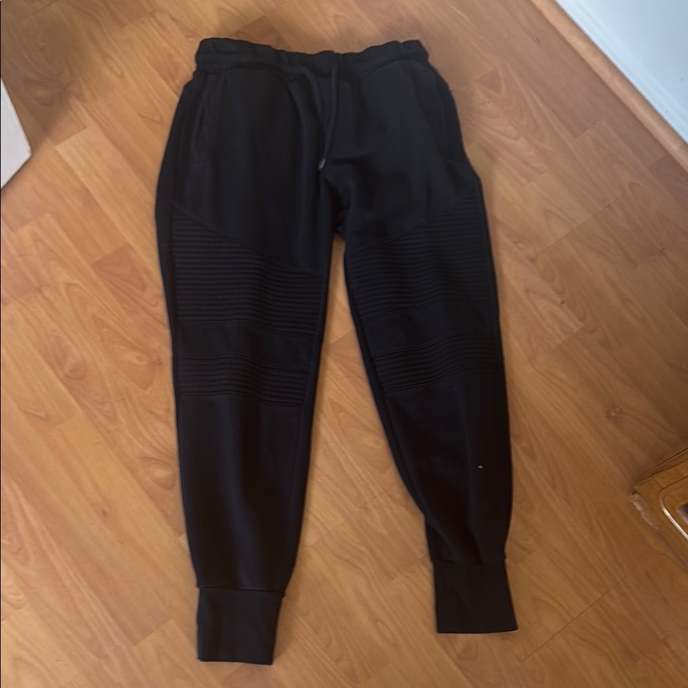 H&M Black Track Pants with Motorcycle Details
